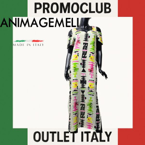 Дълга рокля Anima Gemella, 100% полиестер, размер S, африкански стил, Италия